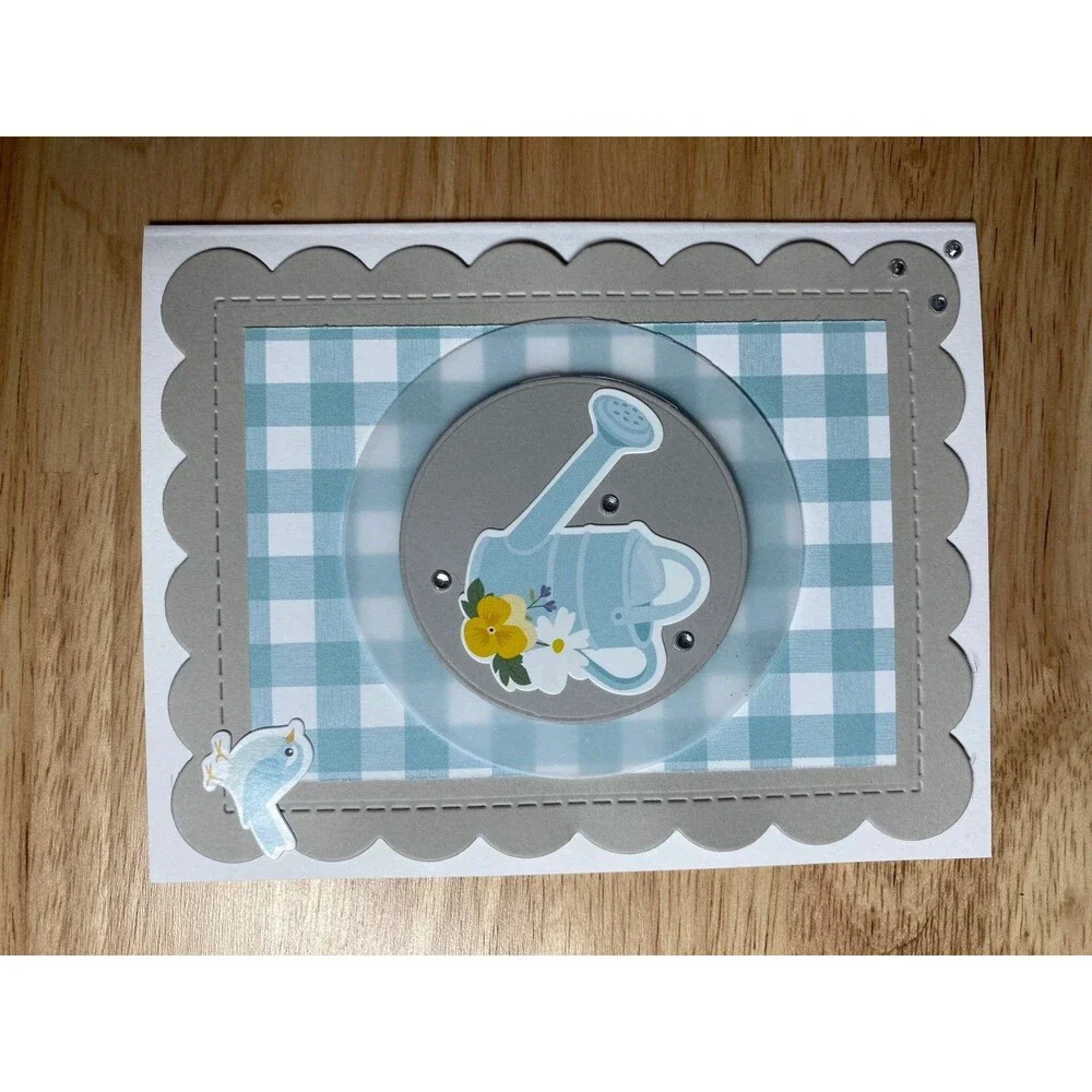 Handmade Spring Greeting Card A2 Floral Card Blank Inside w/ Envelope